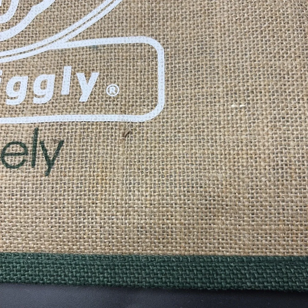Piggly Wiggly PIG Head Burlap Nylon Handles Reuseable Packable Bag Grocery Store